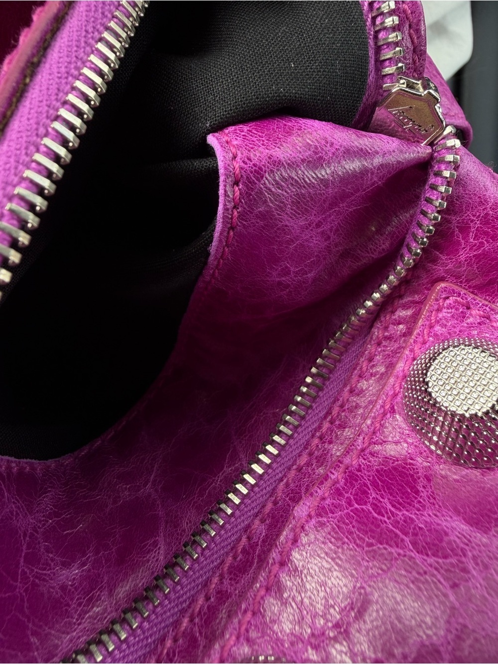 Vintage Balenciaga Giant 21 Envelope Clutch Cyclamen|Magenta Lambskin Authentic - Picture 12 of 14